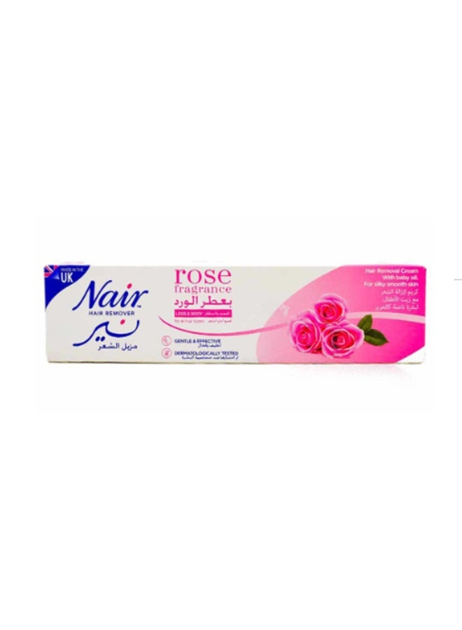 Rose Fragrance Nourishing Nair Hair Remover Cream With Baby Oil, For Silky Smooth Skin 110gms