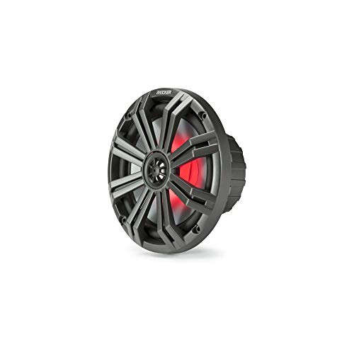 KICKER KM8 8-Inch (200mm) Marine Coaxial Speakers with 1-Inch (25mm) Tweeters, LED, 4-Ohm,Charcoal and White Grilles - Image 3