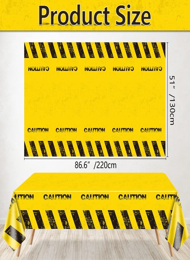 PIXHOTUL 4 Pcs Construction Party Tablecloths - Rectangle Construction Table Cloth Dump Truck Birthday Table Covers for Kids Boys Birthday Construction Birthday Party Supplies 51 x 86 Inch - Image 2