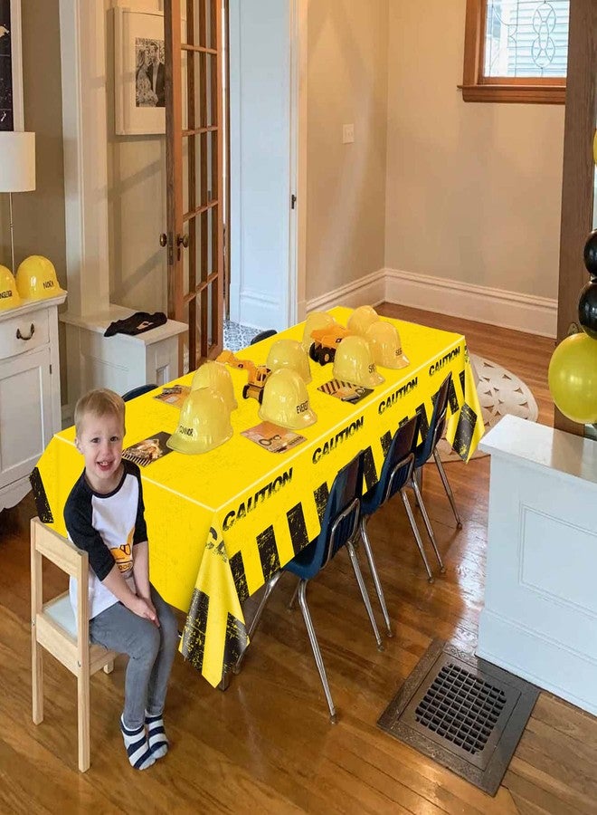PIXHOTUL 4 Pcs Construction Party Tablecloths - Rectangle Construction Table Cloth Dump Truck Birthday Table Covers for Kids Boys Birthday Construction Birthday Party Supplies 51 x 86 Inch - Image 5