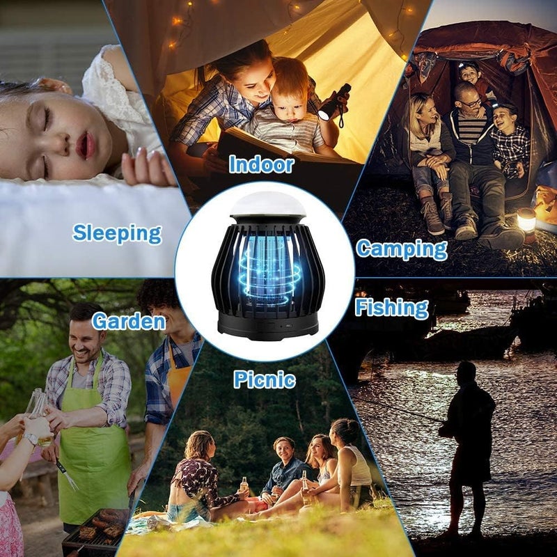 لاكام مصباح قاتل البعوض ، الكهرباء UV Trap 3 أوضاع الإضاءة علة ، Zapper ، USB القابل لإعادة الشحن zapper مع 8 ألوان التنفس RGB ضوء للداخل والخارجية في الهواء الطلق - Image 4