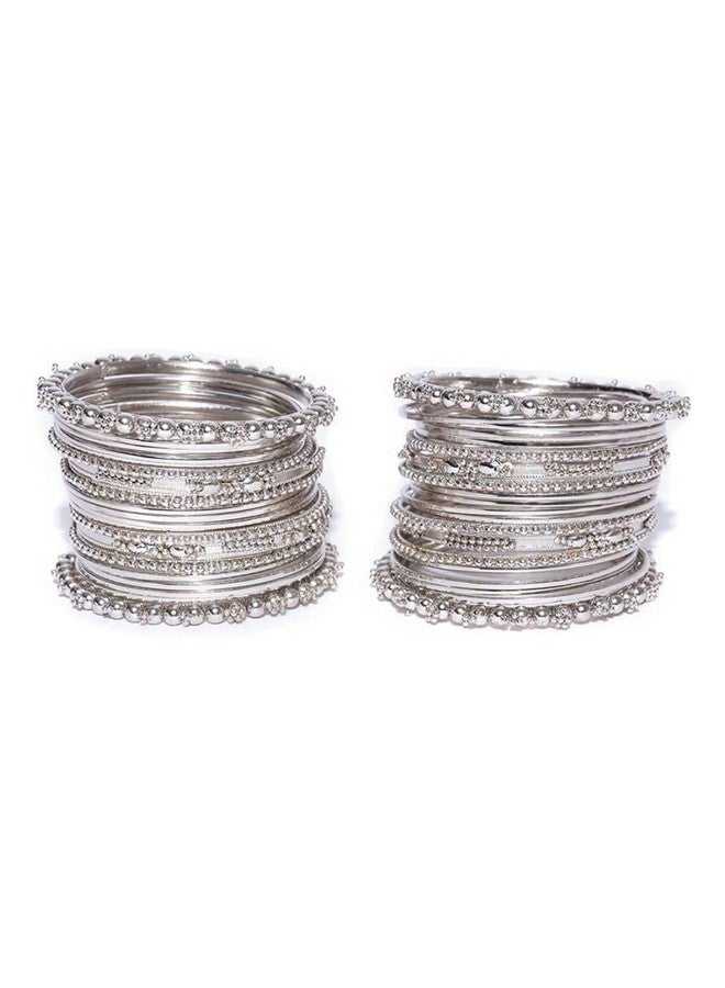 YouBella Jewellery for Women Traditional Silver Plated Oxidized Bracelet Bangle Set For Women (2.8) - Image 4