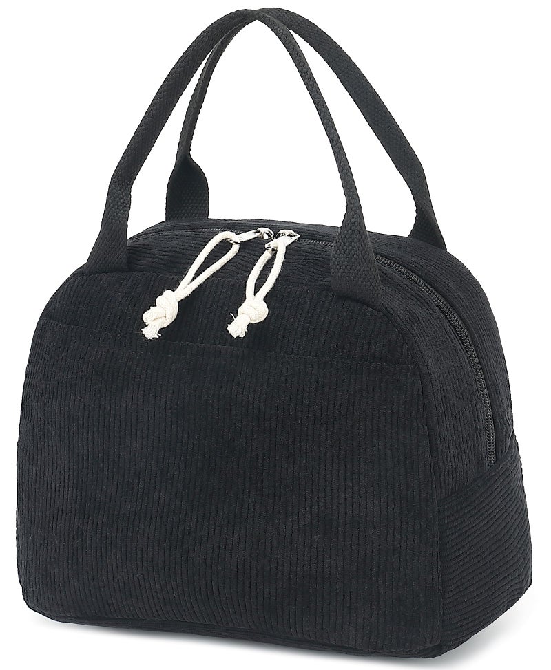 Bluboon Lunch Bag for Women Men Cute Corduroy Lunch Tote Bags Reusable Insulated Lunch Box Large Capacity Reusable Insulated Cooler for Work Picnic or Travel