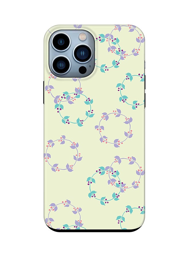 Tough Pro Series Case for Apple iPhone 14 Pro Max Dual Layer hybrid PC & TPU Customized Mobile Cover Shield with inner TPU protection Matte Finish - Floral Wreath