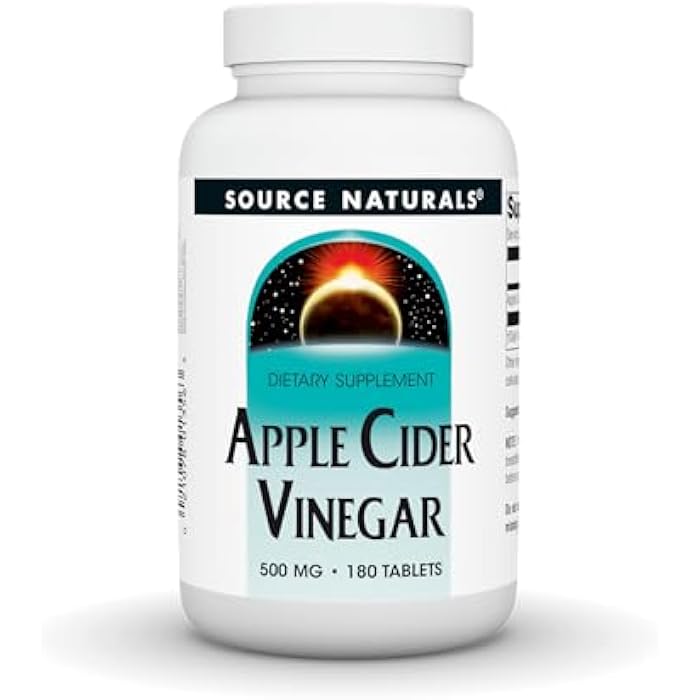 Source Naturals Apple Cider Vinegar 500mg Dietary Supplement - 500 mg -180 Tablets - Image 1