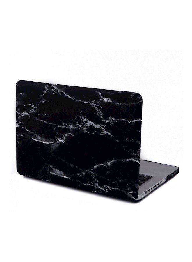 NIBEMINENT Snap On Protective Hard Marble Case Cover For Macbook Pro 13 Inch Black/Grey  - Image 3