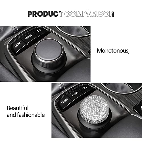 CUCHIYUN Bling Center Console Multimedia Knob Button Covers Parts Car Interior Accessories Compatible with Lexus RX NX ES Accessories - Image 3