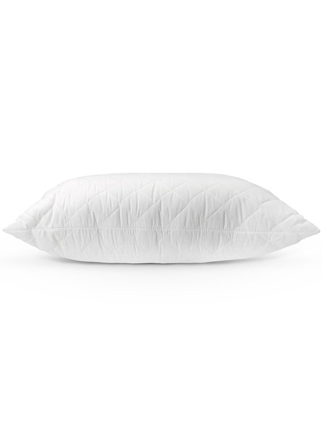 Hotel Linen Klub - مخدة كوين مبطنة 1 قطعة من هوتيل لينين كلوب (50 × 75 سم) - غلاف خارجي: قماش قطن مزيج 144TC - حشوة: 650 جرام من الألياف الناعمة بنمط كويلي الماس - Image 1