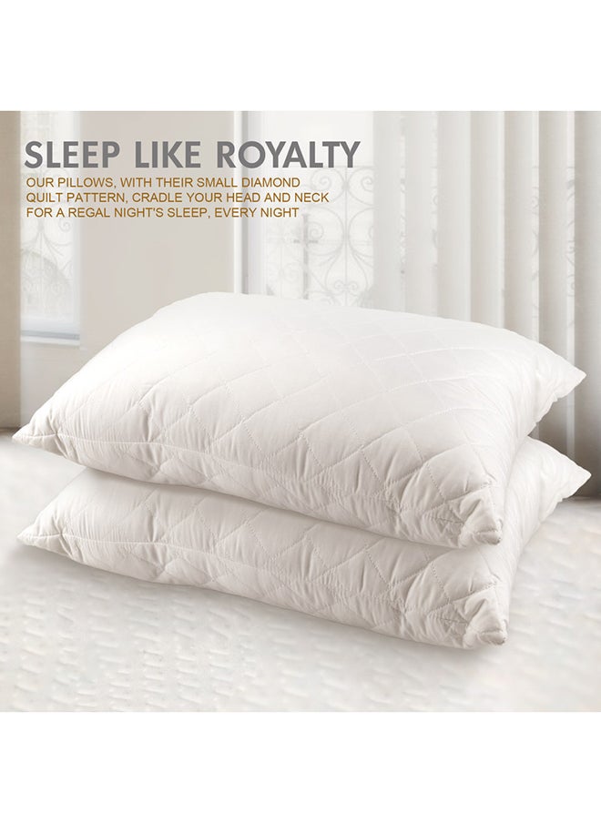Hotel Linen Klub - مخدة كوين مبطنة 1 قطعة من هوتيل لينين كلوب (50 × 75 سم) - غلاف خارجي: قماش قطن مزيج 144TC - حشوة: 650 جرام من الألياف الناعمة بنمط كويلي الماس - Image 1