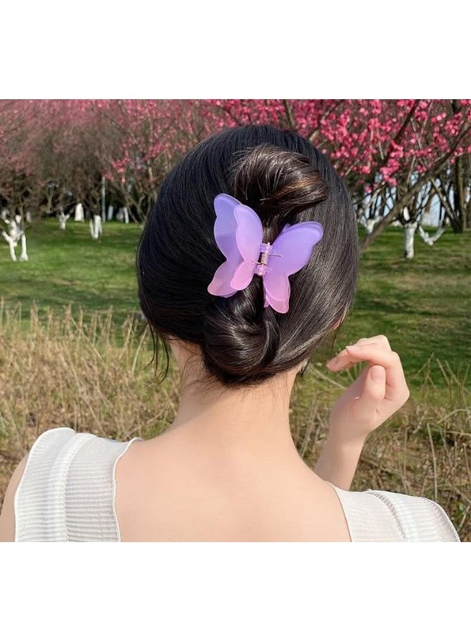 AMAZBIRD Hair Claw Clip,Butterfly Claw Hair Clips for Women Girls Small Butterfly Clips for Thick Hair and Strong Hold Hair Claws Hair Accessories for Girls 3_Pack Double layer - Image 5