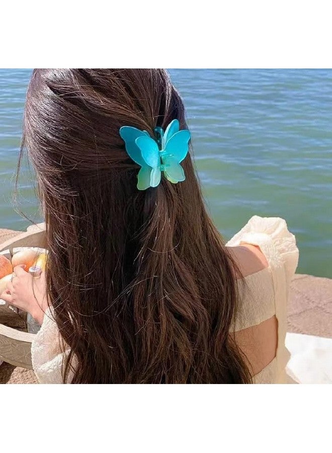 AMAZBIRD Hair Claw Clip,Butterfly Claw Hair Clips for Women Girls Small Butterfly Clips for Thick Hair and Strong Hold Hair Claws Hair Accessories for Girls 3_Pack Double layer - Image 3