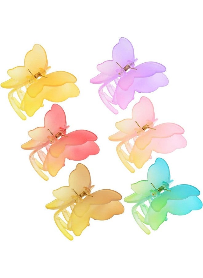 AMAZBIRD Hair Claw Clip,Butterfly Claw Hair Clips for Women Girls Small Butterfly Clips for Thick Hair and Strong Hold Hair Claws Hair Accessories for Girls 3_Pack Double layer - Image 1