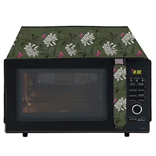 Wings Star Oven Cover for Panasonic 20 L Solo Microwave Oven (NN-ST26JMFDG) Floral Pattern (Multicolour) - Microwave Oven Top Cover with 4 Utility Pockets and 1 Oven Handle Cover Design85 - Image 1
