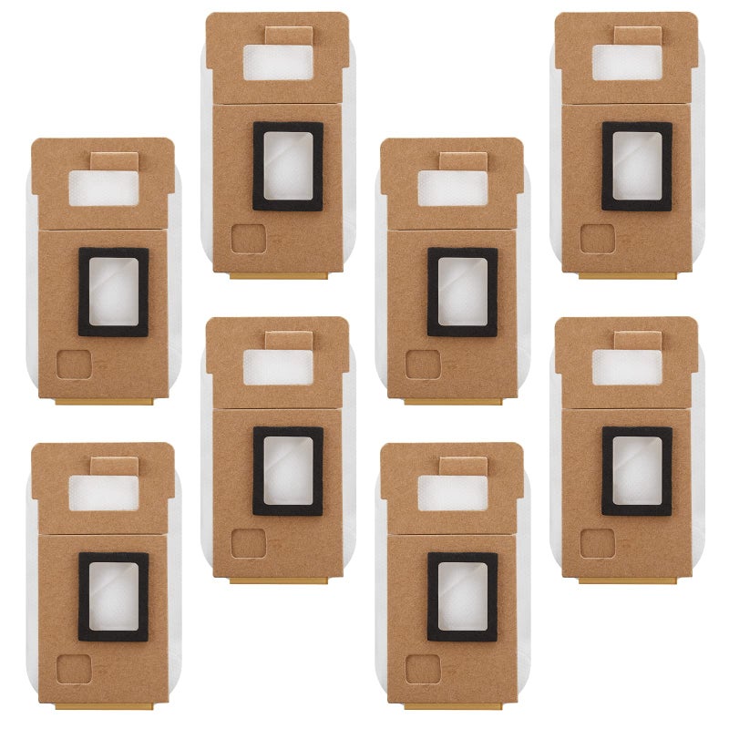 8 Pack Dust Bag for Roborock S7  S7 Vacuum Cleaner AutoEmpty Dock 3L Large Capacity Replacement Bag