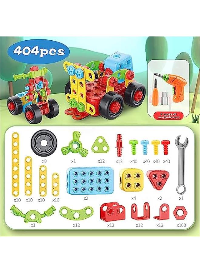MIXDE Kids Engineering Building STEM Toys,404 Pcs Educational Construction Engineering Building Blocks Kit for Ages 3 4 5 6 7 8 9 10 Year Old Boys and Girls,Best Gift for Kids Creative Games & Fun Activit - Image 2