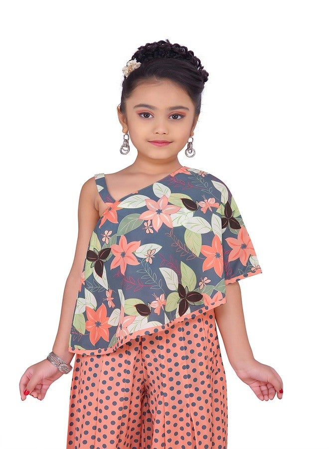 Adiva Girl's Top and Palazzo dress (Peach; 2-3 Years) - Image 5