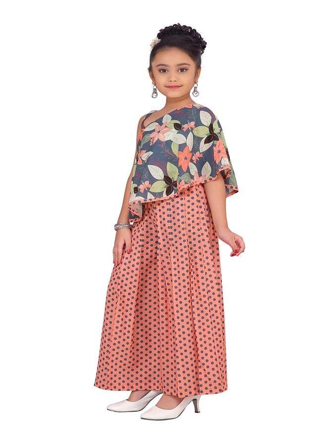 Adiva Girl's Top and Palazzo dress (Peach; 2-3 Years) - Image 2