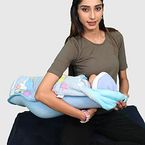 HOOPA 2-in-1 Quilt Covered Pillow (Blue Bunny) | Feeding Pillow | Nursing Pillow | Breastfeeding Pillow | Baby Pillow - Image 2