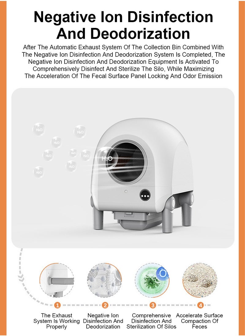 Kidle - Wifi Automatic Cat Litter Box Extra Large Automatic Cat Litter Box with APP Control Self Cleaning Cat Litter Box Smart Large Litter Box for Multiple Cat Prevent leakage Odor Smart Health Monitor - Image 1