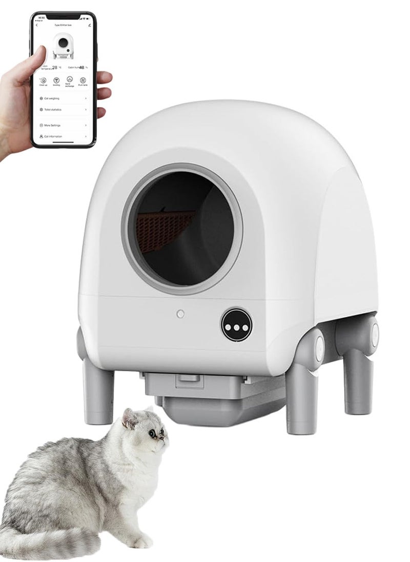 Kidle - Wifi Automatic Cat Litter Box Extra Large Automatic Cat Litter Box with APP Control Self Cleaning Cat Litter Box Smart Large Litter Box for Multiple Cat Prevent leakage Odor Smart Health Monitor - Image 1