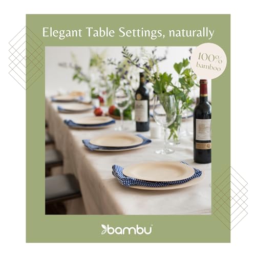 Bambu Pack of 25-7 Inch Round 100% Bamboo Plates – Premium Disposable Dinnerware | Elegant, Biodegradable Veneerware Natural Tableware for Weddings, Parties, Entertaining & Special Occasions - Image 2