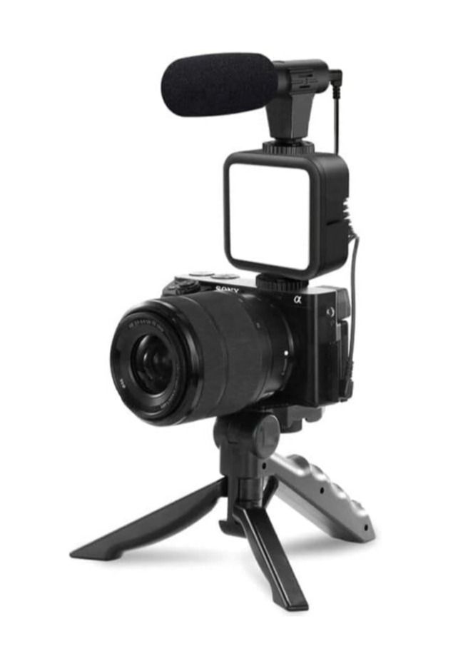 Generic smartphone Vlogging Kit for Starter Video Recording, the set with Fill Light + Microphone + Tripod + Phone Clip for YouTube Tiktok Instagram Fitness Yoga  - Image 3