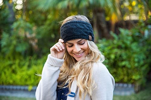 Funky Junque Winter Headbands for Women – Warm Head Wraps, Earmuff Style Ear Warmers, Cozy Headwrap for Running, Womens Outdoors Gear & Accessories - Black - Image 2