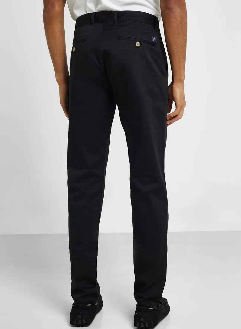 Thomas Scott Thomas Scott Men Classic Slim Fit Mid-Rise Chinos Trousers