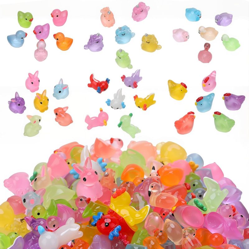 Mini Resin Animals 120-Piece Vibrant Realistic Details Miniature Figures - Durable Resin Material Miniature Decor for Dollhouse Garden DIY Landscape Scene - Image 1