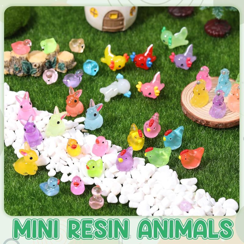 Mini Resin Animals 120-Piece Vibrant Realistic Details Miniature Figures - Durable Resin Material Miniature Decor for Dollhouse Garden DIY Landscape Scene - Image 5