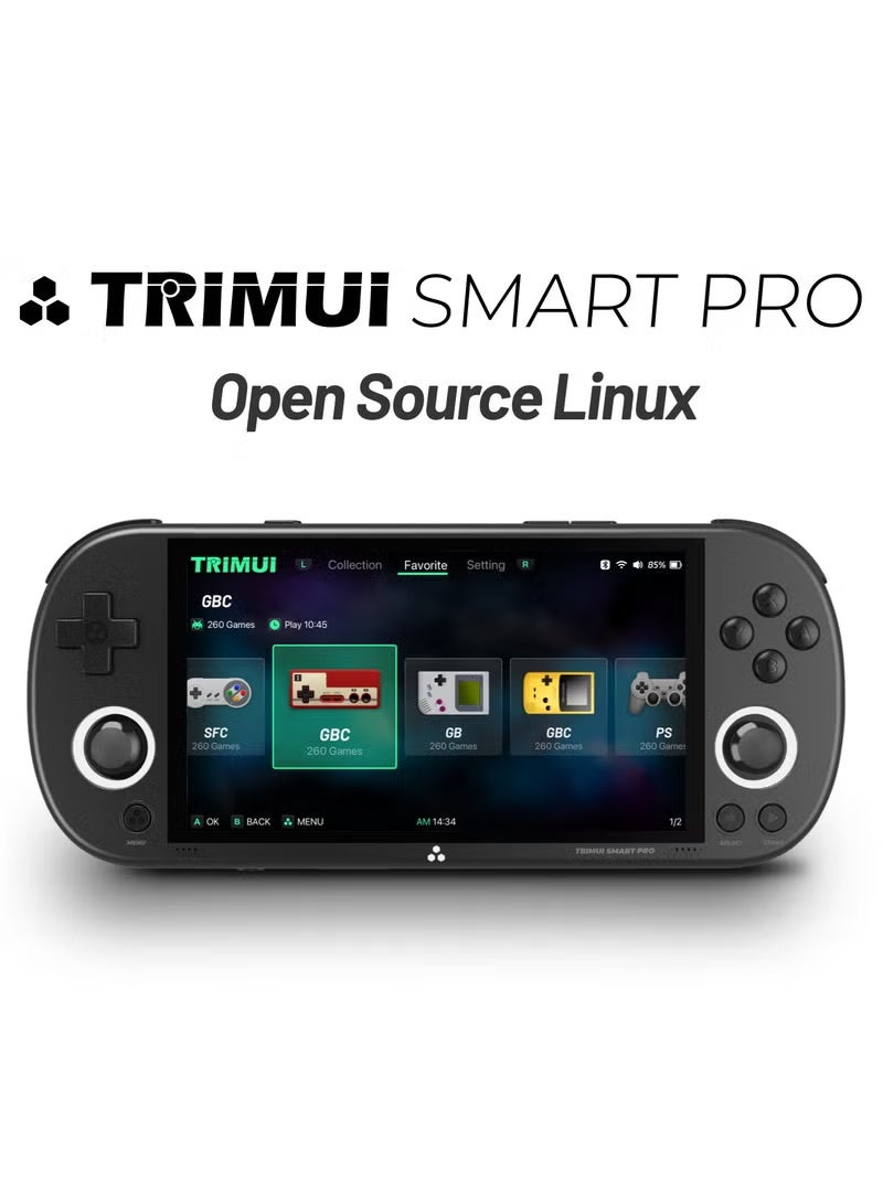 TRIMUI Smart Pro Retro Game Console, 4.96-Inches 720x1280 IPS Screen Built-in 64G TF Card Video Gaming Consoles, 5000mAh Lithium Battery Supports Multiple Simulators Casual Game Console(Black) - Image 1