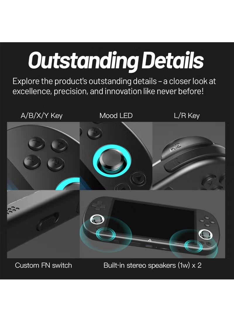 TRIMUI Smart Pro Retro Game Console, 4.96-Inches 720x1280 IPS Screen Built-in 64G TF Card Video Gaming Consoles, 5000mAh Lithium Battery Supports Multiple Simulators Casual Game Console(Black) - Image 4
