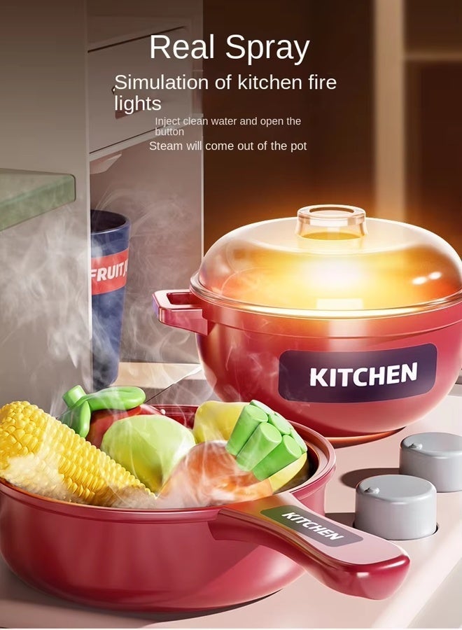 Simulation Kitchen Toy Set; Realistic lights and sound effects; Simulates a real kitchen cooking scene; Role-Playing Simulation,Recirculating spray nozzle; Suitable for children, boys and girls; Perfect holiday gift. - Image 5