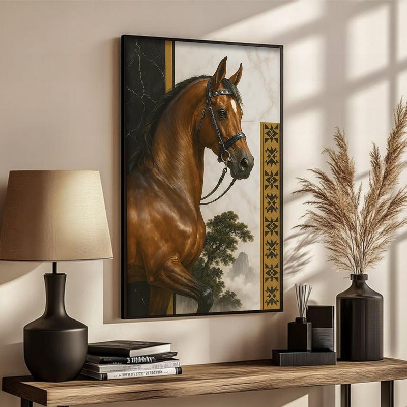 ماركتنا لوحة قماشية بتصميم الفن النجدي مع برواز مجوف مقاس (40×60) قطعة واحدة - Image 3