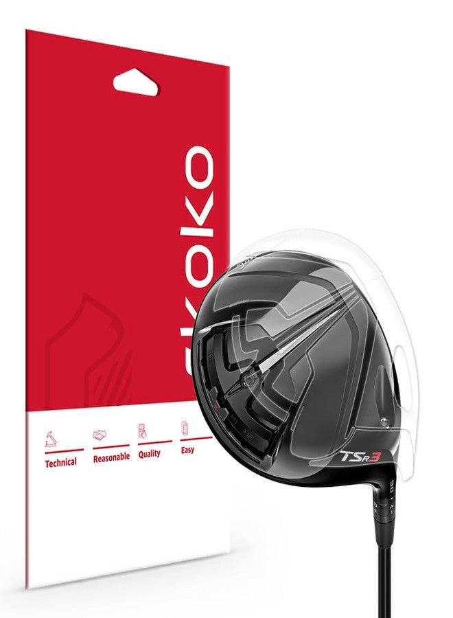 skoko 2 Pack Full Body Protective Film for Titleist Golf Driver TSR3 9Degree 2024 Top & Bottom & front, TPU PPF, Transperent Clear Cover Protector - Image 1