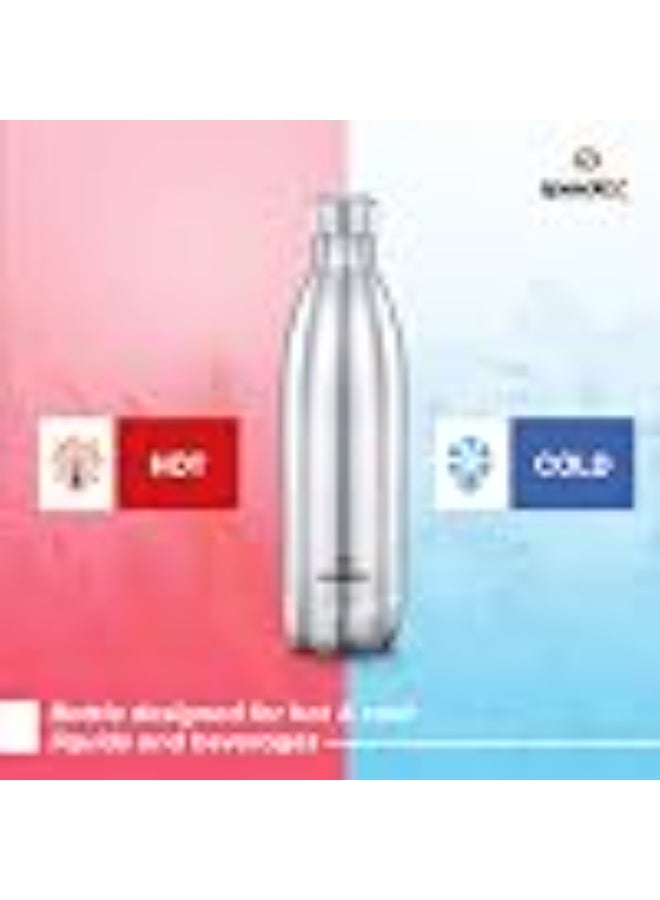 Speedex Thermos Bottle - 500 ML Vacuum Insulated Stainless Steel for Kids, Men, Women - Thermosteel Bottle Ideal for School, Office, Travel Flask for Hot & Cold Beverages - Silver Colour - Image 3