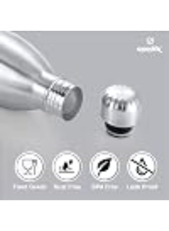 Speedex Thermos Bottle - 500 ML Vacuum Insulated Stainless Steel for Kids, Men, Women - Thermosteel Bottle Ideal for School, Office, Travel Flask for Hot & Cold Beverages - Silver Colour - Image 5