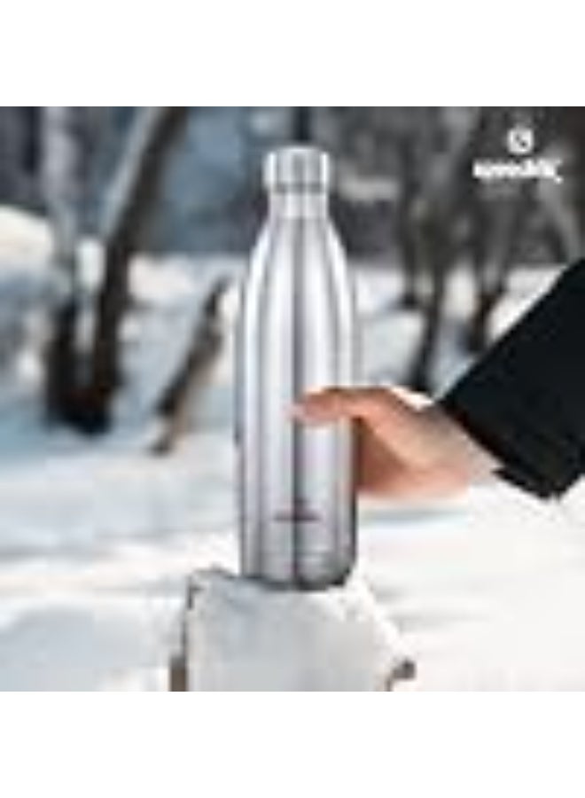 Speedex Thermos Bottle - 500 ML Vacuum Insulated Stainless Steel for Kids, Men, Women - Thermosteel Bottle Ideal for School, Office, Travel Flask for Hot & Cold Beverages - Silver Colour - Image 2