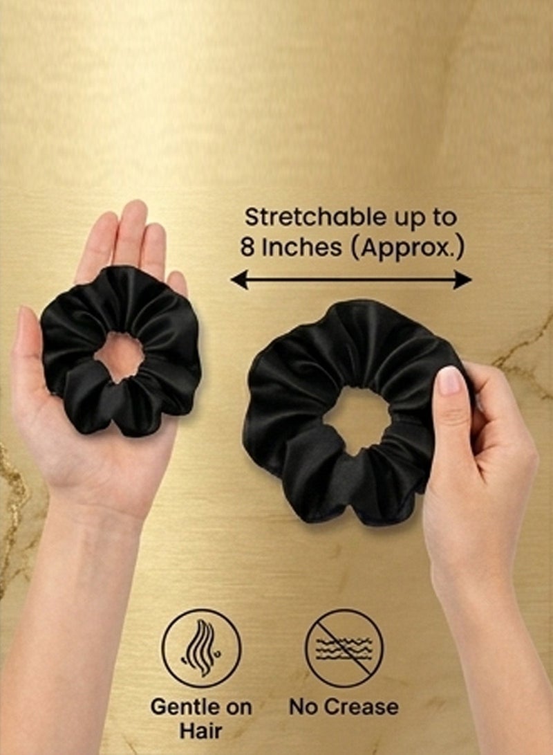 Lelet 12-Piece Satin Hairbands Women Soft Elastic Hairbands Damage-Free Ponytail Holder Rubber Band Hair Accessories Gifts for Women Teenage Girls– Black - Image 3