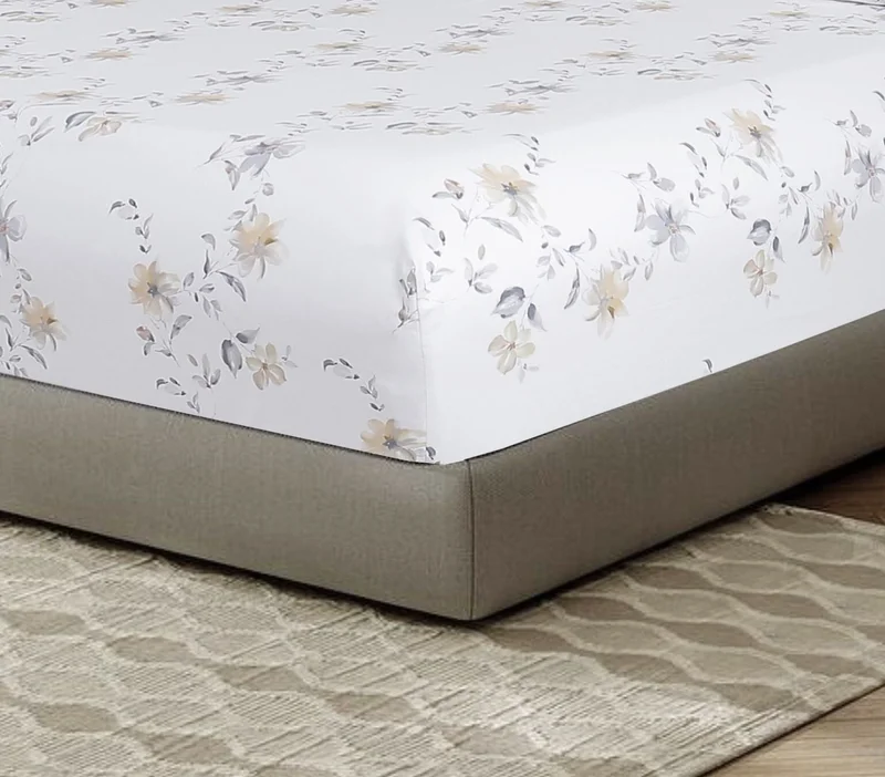 DWELL 200 Thread Count Printed Sunrich Fitted Sheet Set