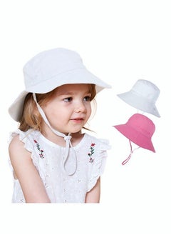Children'S 2-Piece Sun Hat Adjustable Solid Color Visor Quick Drying Beach
