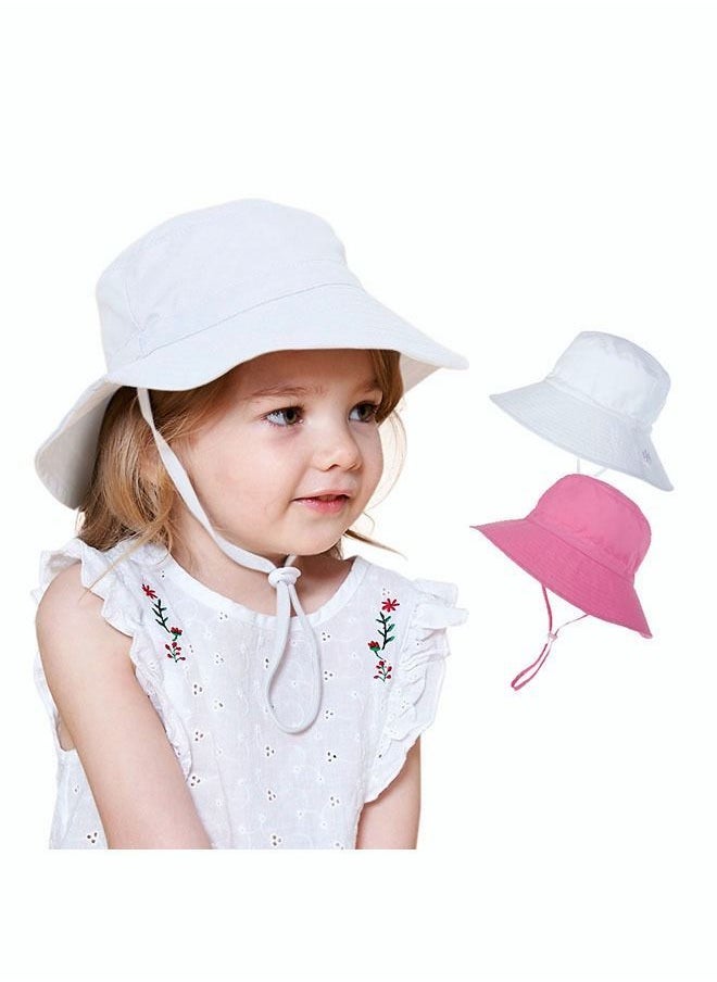 NIBEMINENT - Children'S 2-Piece Sun Hat Adjustable Solid Color Visor Quick Drying Beach - Image 1