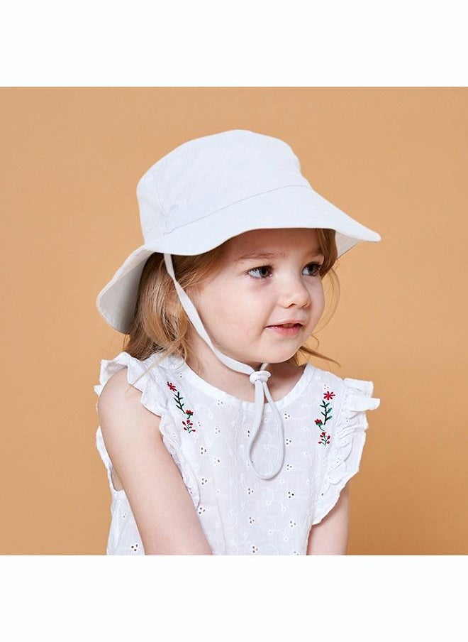 NIBEMINENT - Children'S 2-Piece Sun Hat Adjustable Solid Color Visor Quick Drying Beach - Image 1