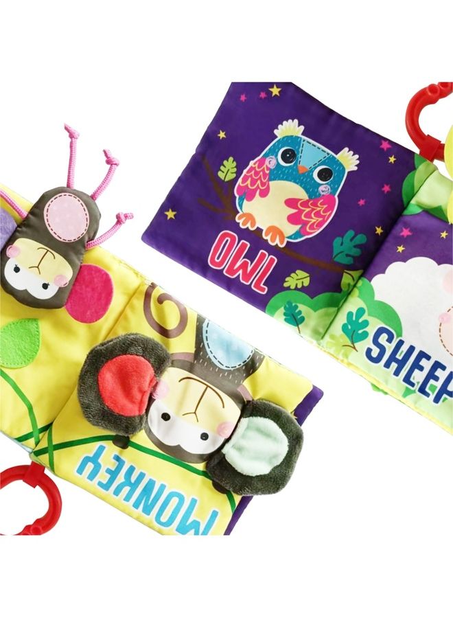 Moon Cloth Book for Baby – Educational Toy Animal Book with Detachable Clip-Animals - Image 3
