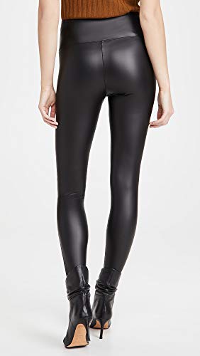 Yummie Signature Waistband Faux Leather Leggings with Zipper Black LG - Image 3