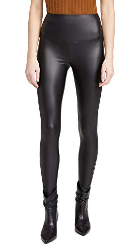 Yummie Signature Waistband Faux Leather Leggings with Zipper Black LG - Image 1