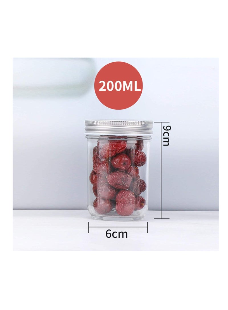 فوفو 12 قطعة برطمان ماسون سعة 200 مل ، بغطاء معدني عادي محكم الغلق - Image 2