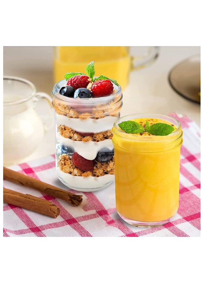 فوفو 12 قطعة برطمان ماسون سعة 200 مل ، بغطاء معدني عادي محكم الغلق - Image 5