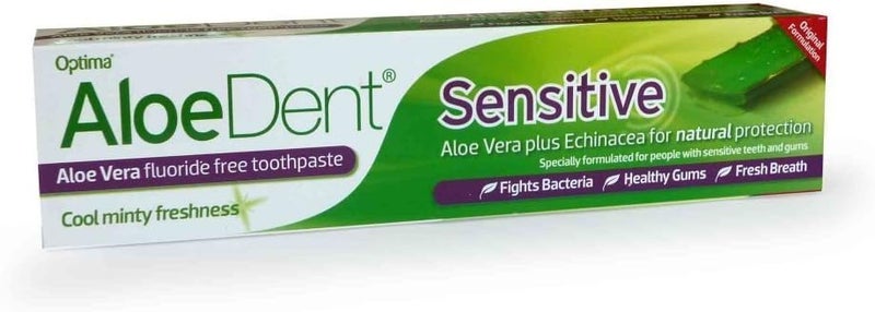 Aloe Dent Aloedent 100ml Sensitive Aloe Vera Plus Echinacea Fluoride Free Toothpaste Pack of 3