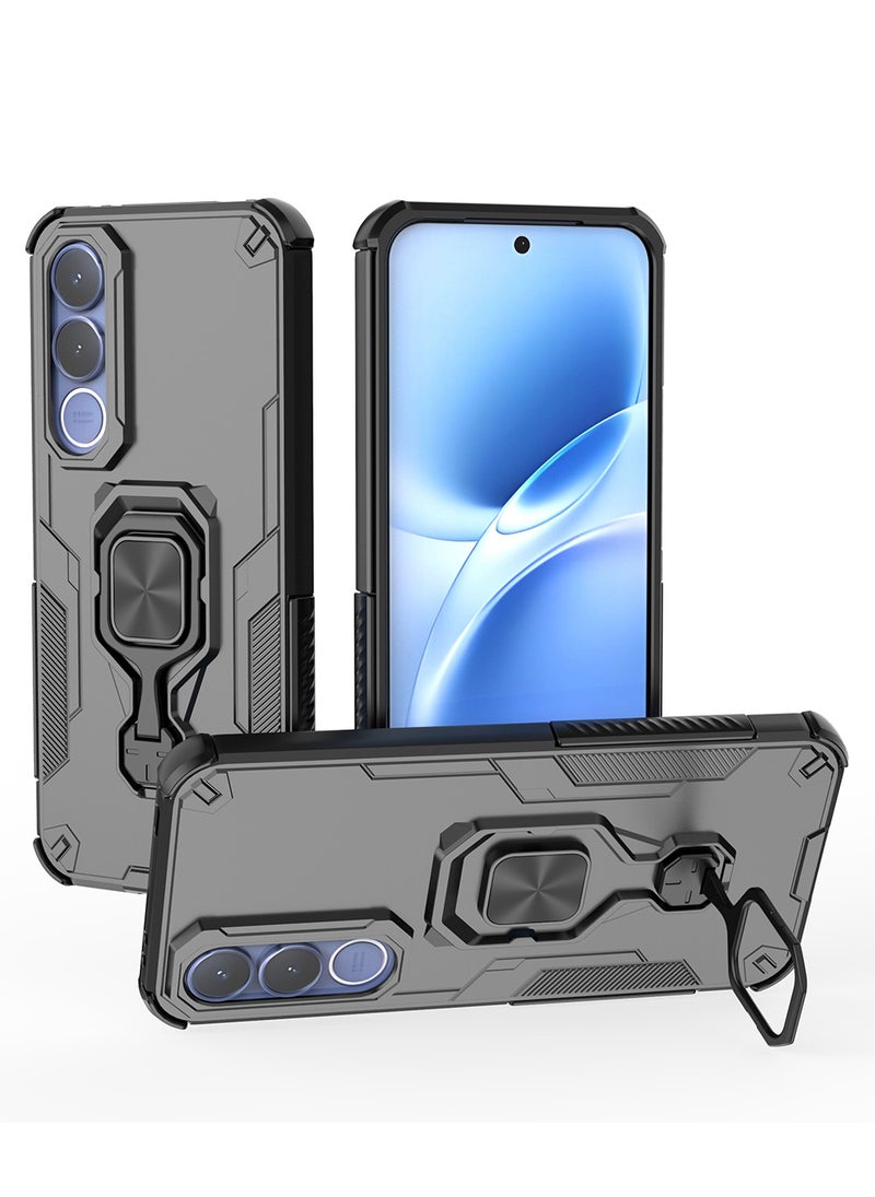 غطاء هاتف لـ VIVO V70 FE مع غطاء للكاميرا وحامل حلقي، وحامل سيارة مغناطيسي متوافق، وغطاء واقي صلب من الخلف وحواف ناعمة مقاوم للصدمات - Image 1